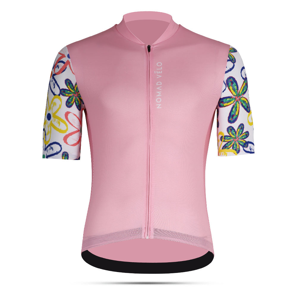 Cycling Flower Botanical Jersey – Aero Print Design for Summer Roads | Nomad Vélo