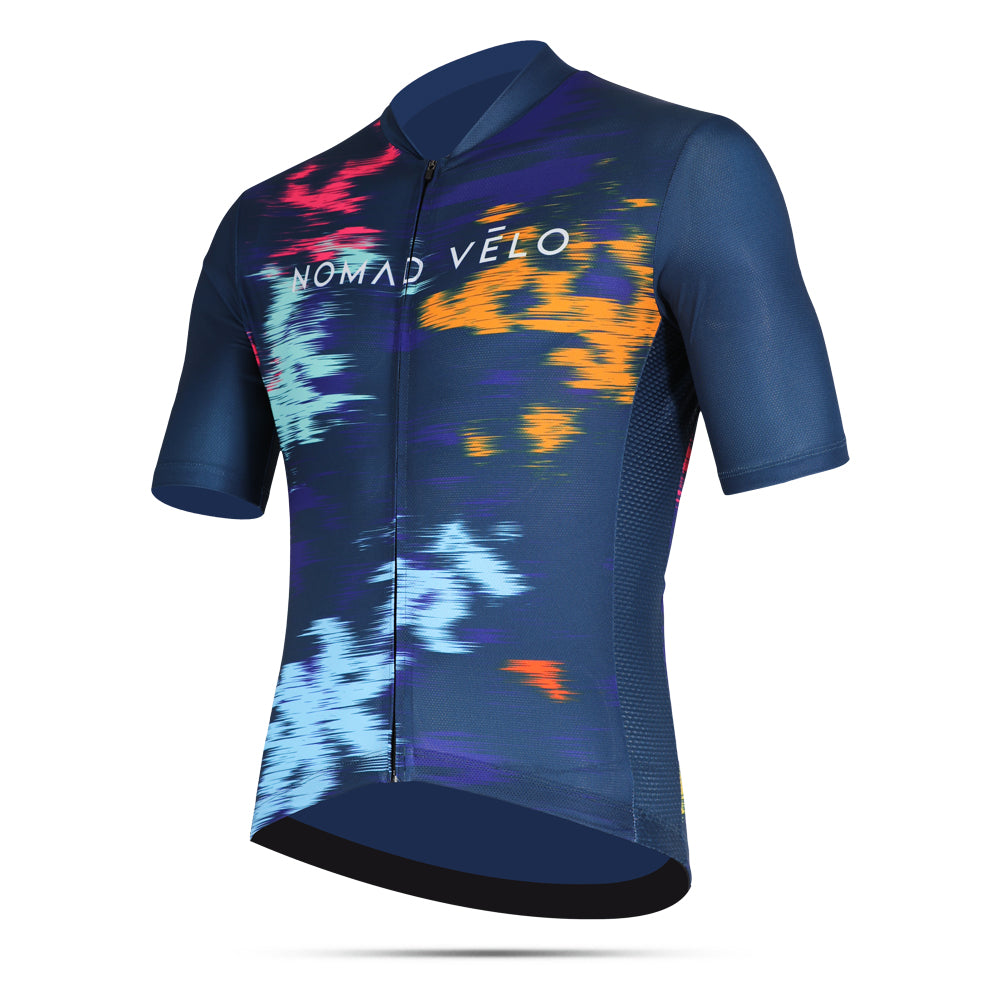 Cycling Blue Fest Deep Blue Jersey – Bold Aero Fit for Hot Conditions | Nomad Vélo