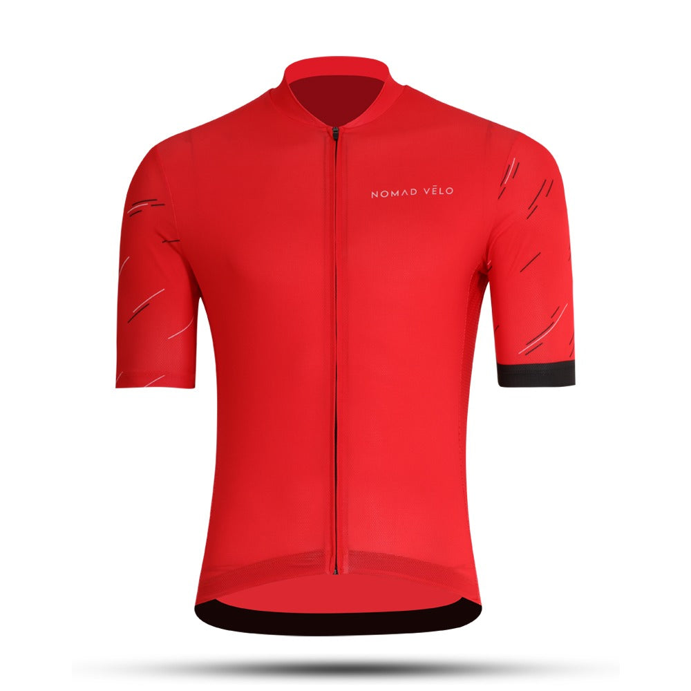 Bright Aero Cycling Jersey for Summer Training Rides – Vermilion Jersey
