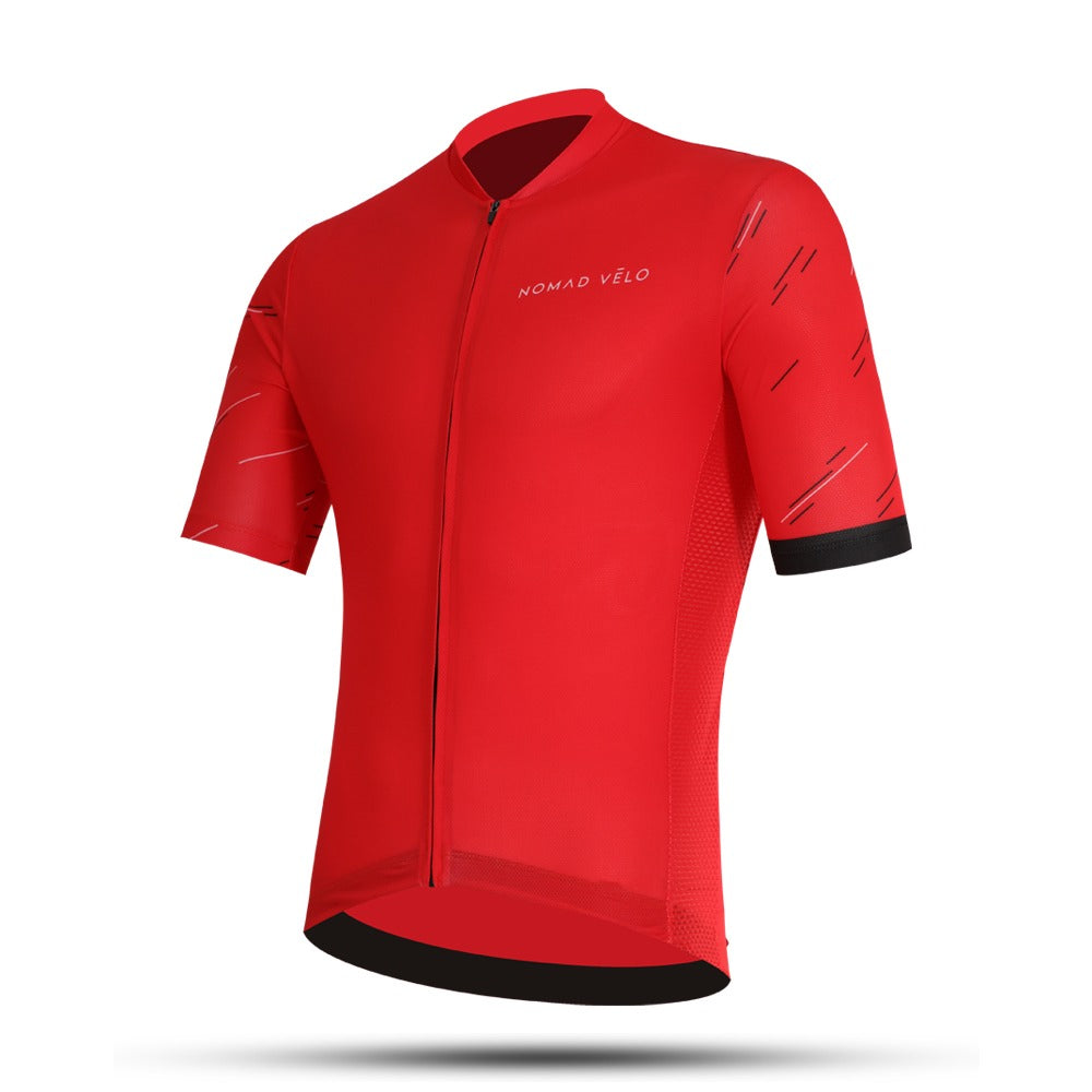 Bright Aero Cycling Jersey for Summer Training Rides – Vermilion Jersey