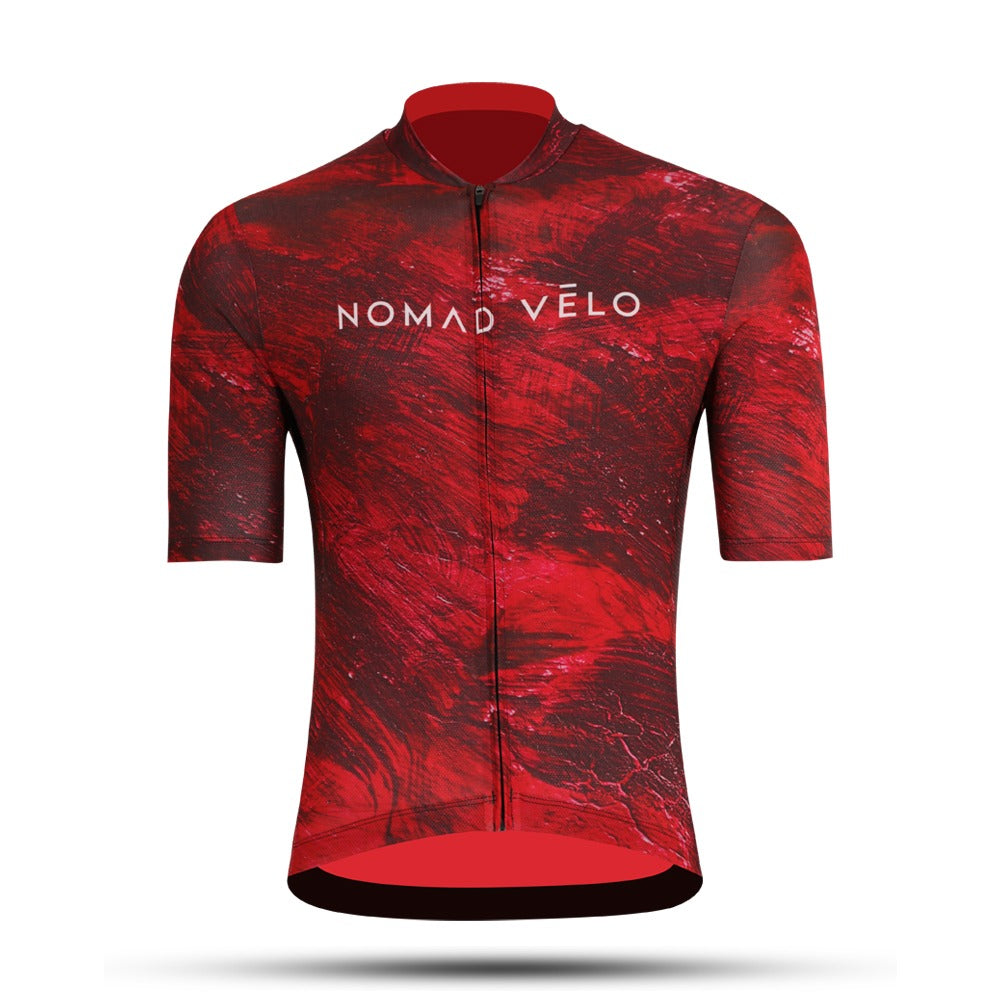 Deep Red Pro Fit Jersey for High-Performance Road Cycling – Vinous Jersey