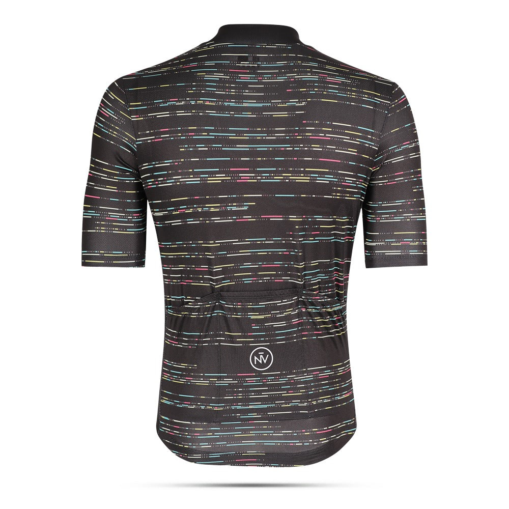 Lightweight Road Cycling Jersey with Geometric Design – Binary Jersey