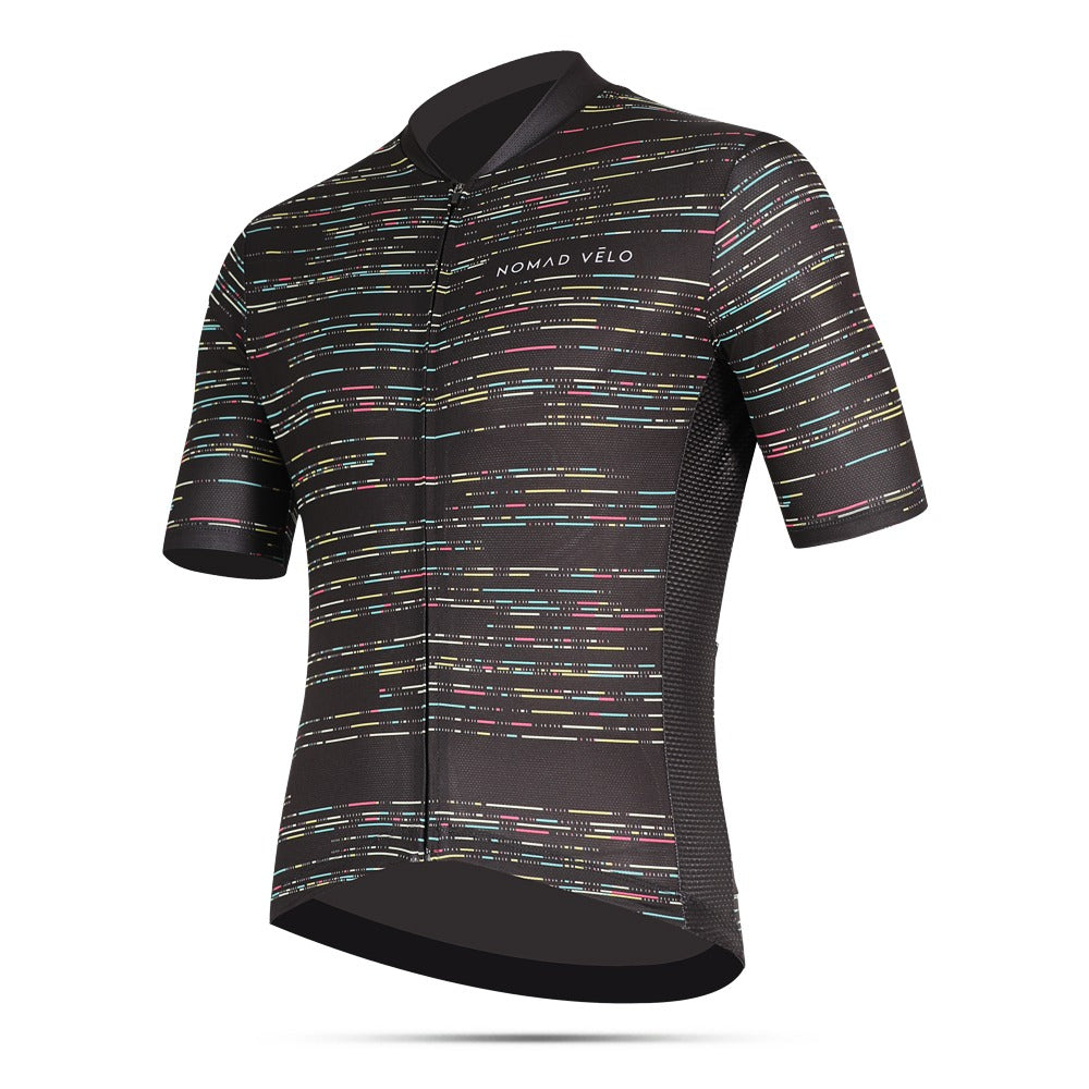 Lightweight Road Cycling Jersey with Geometric Design – Binary Jersey