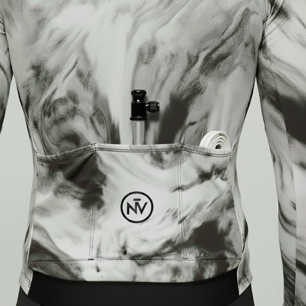 Cycling Obsidian Long Sleeve Jersey – Aero Fit Thermal Black Sleek Design Winter | Nomad Vélo