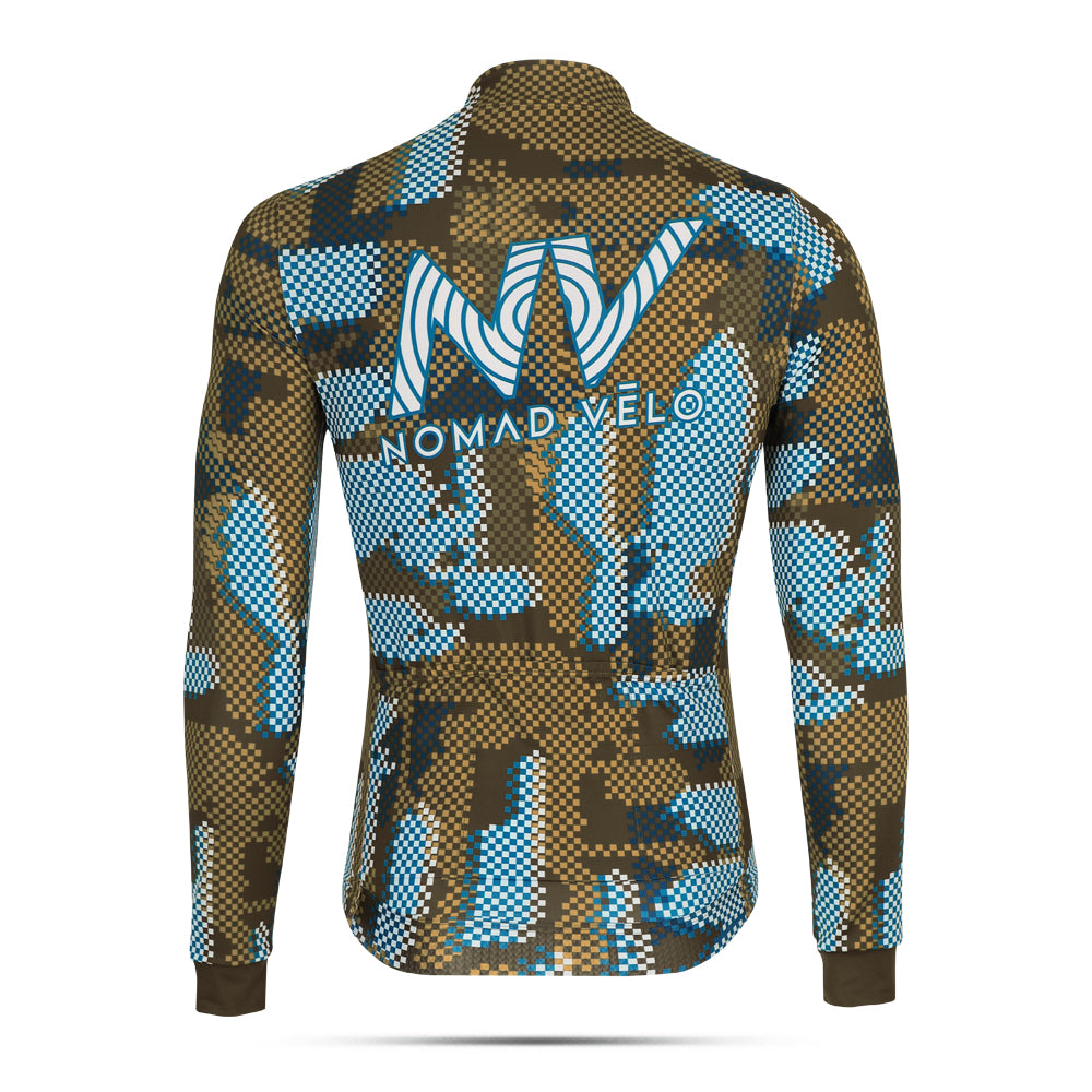 Cycling Khaki Techwave Jersey – Long Sleeve Aero Race Fit Statement Piece | Nomad Vélo