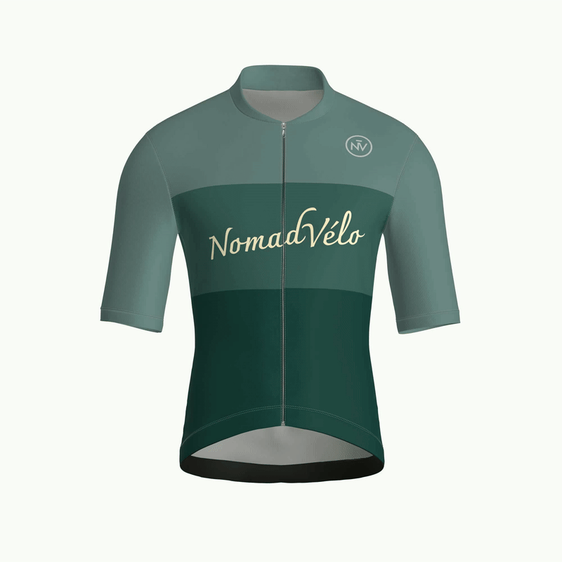 Minimal Green Short Sleeve Jersey | Nomad Vélo