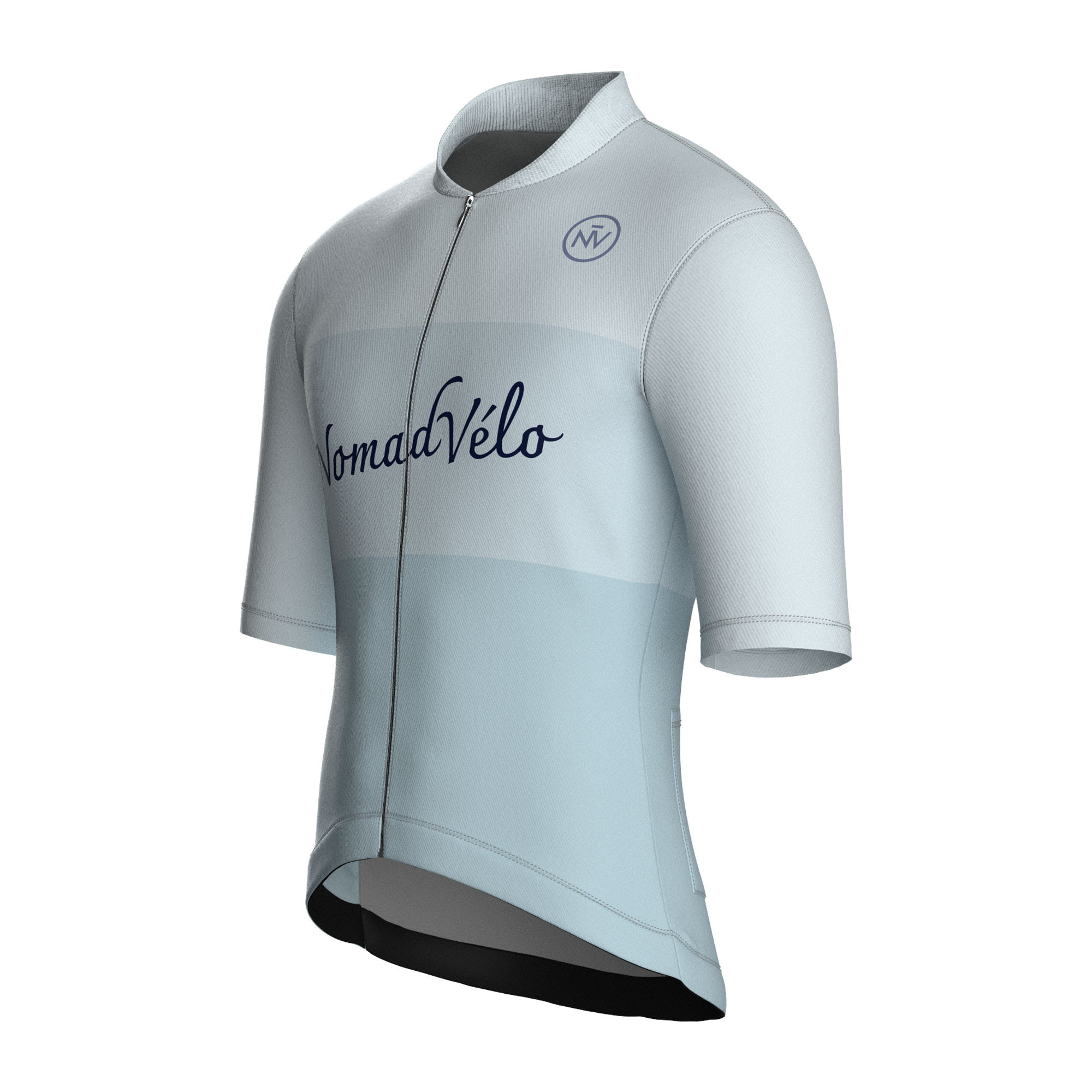 Minimal Light Blue Short Sleeve Jersey | Nomad Vélo