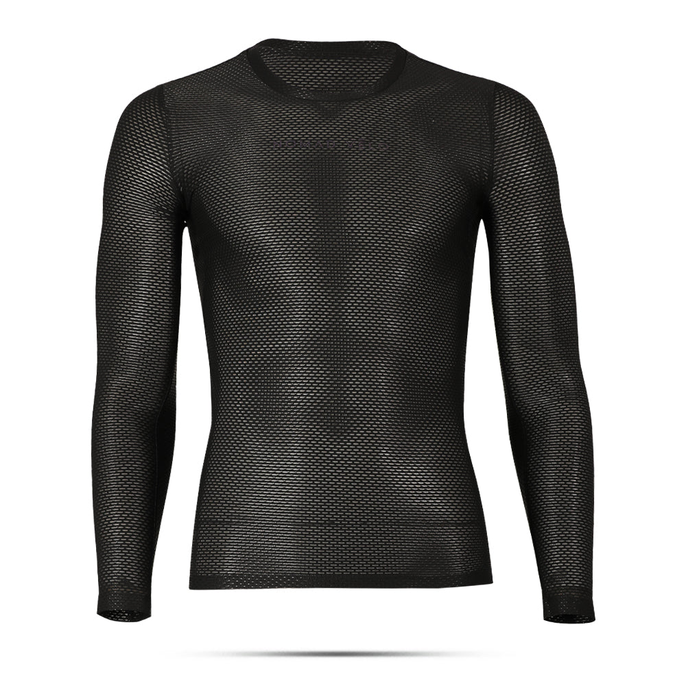 Black Long Sleeve Cycling Base Layer with Breathable Fit – Nomad Black Base Layer