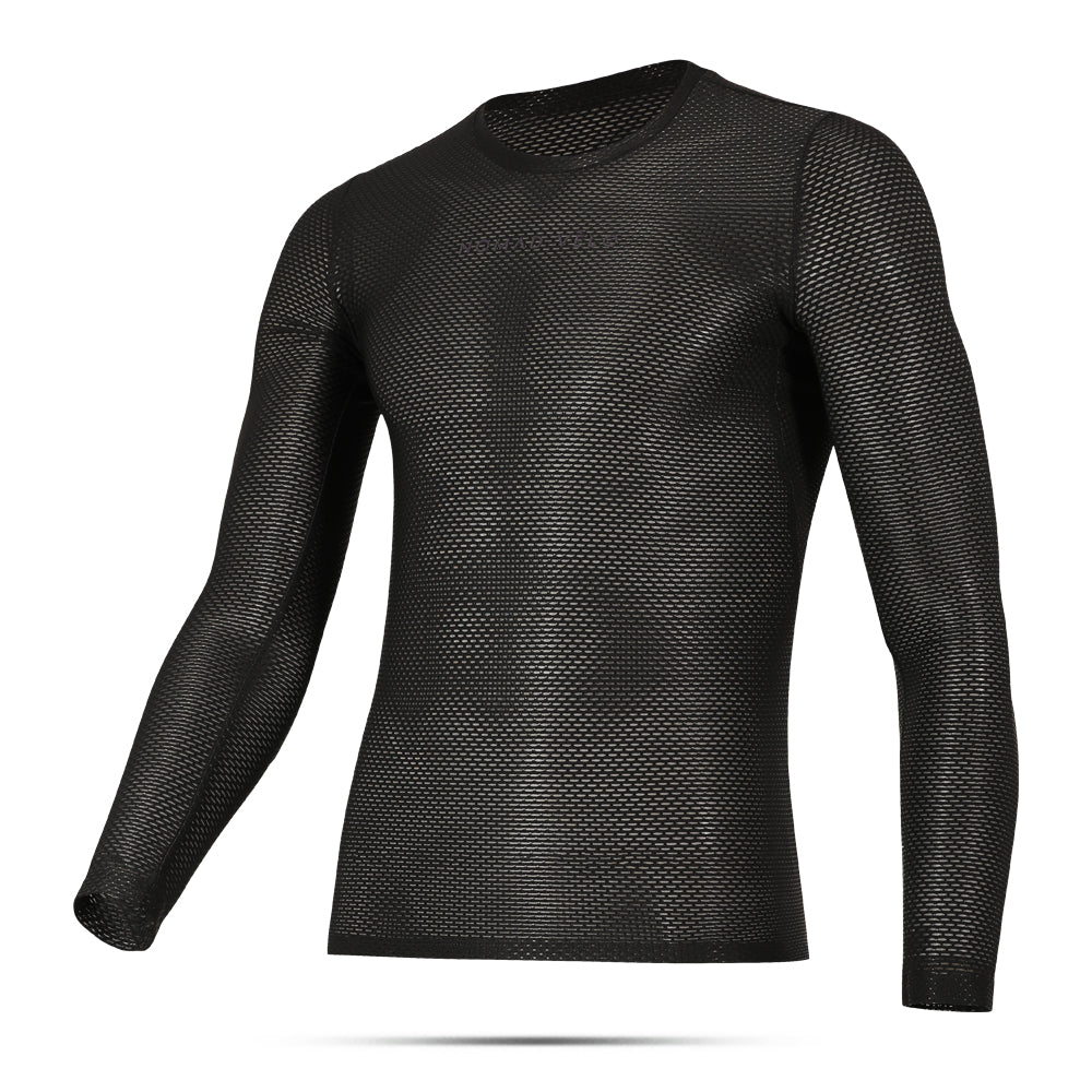 Black Long Sleeve Cycling Base Layer with Breathable Fit – Nomad Black Base Layer