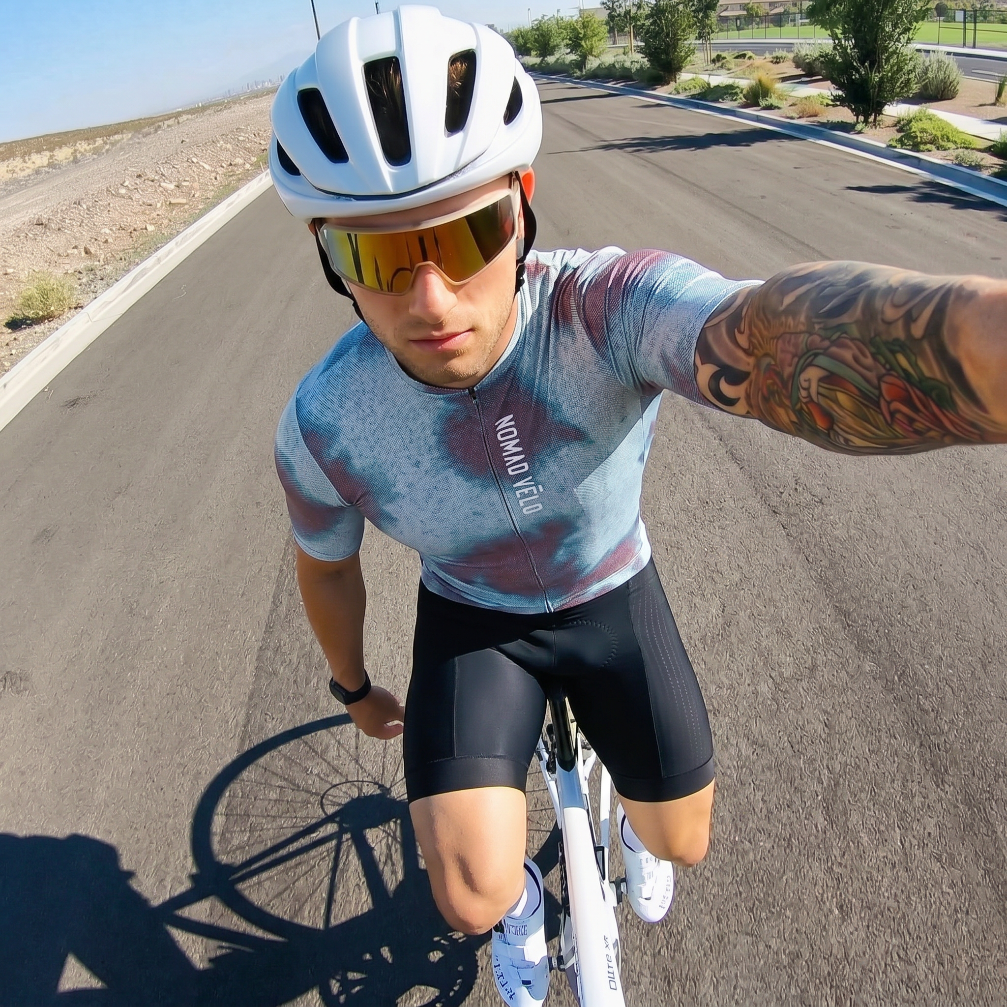Tie-Dye Blue Jersey – Cycling Short Sleeve Race Fit