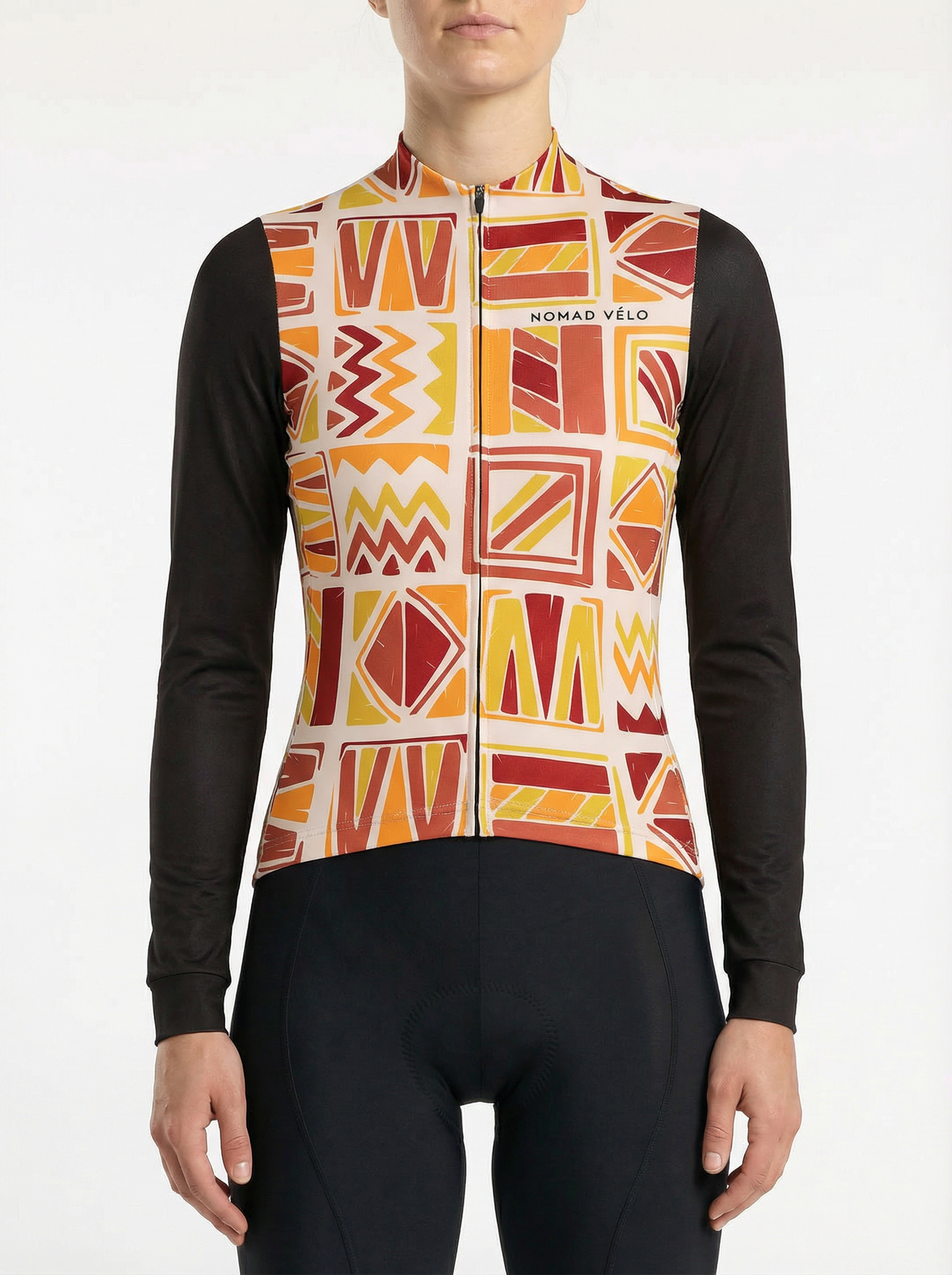Cycling Ethnikal Long Sleeve Jersey – Aero Fit Ethnic Pattern Cultural Design | Nomad Vélo