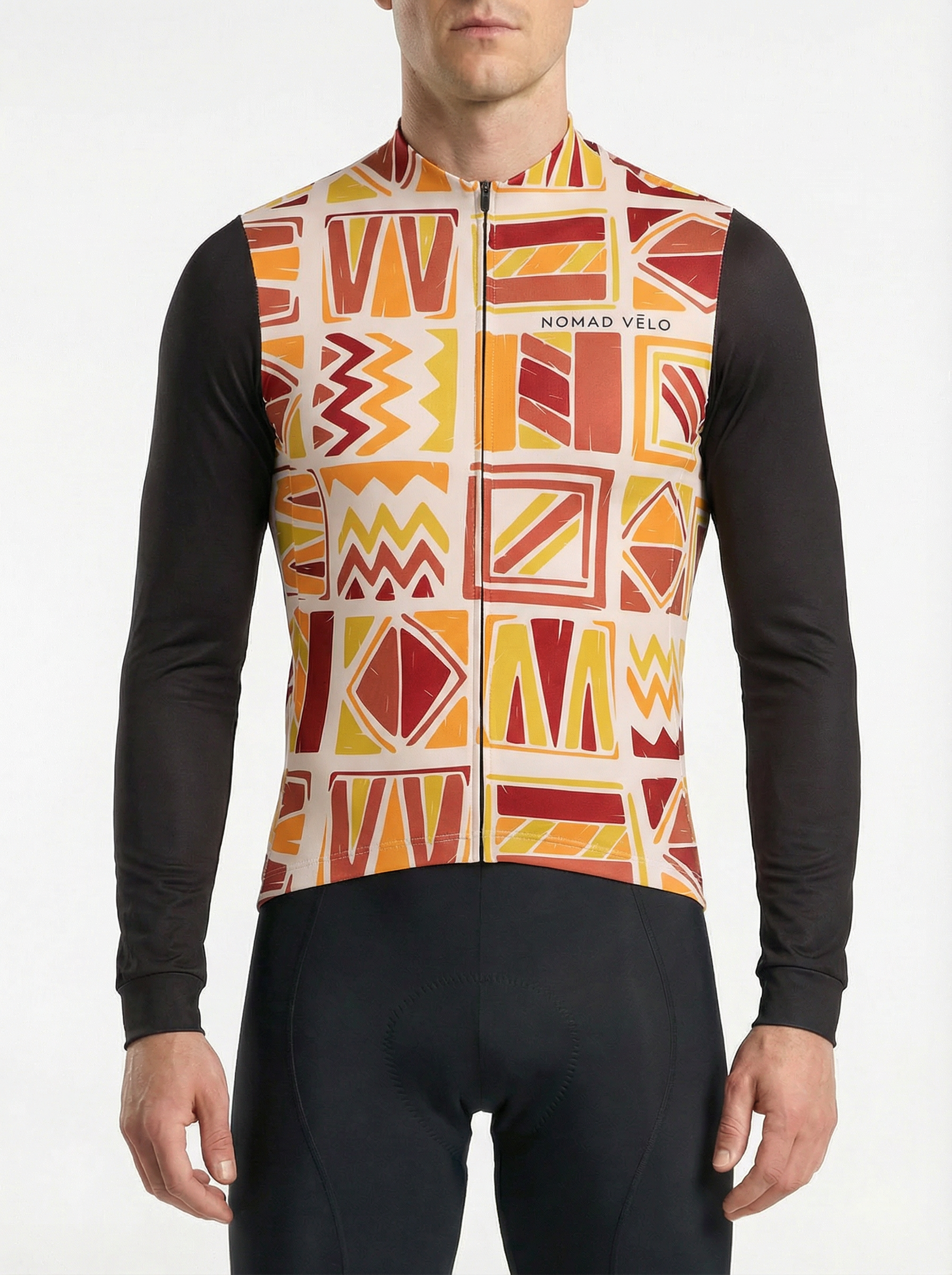 Cycling Ethnikal Long Sleeve Jersey – Aero Fit Ethnic Pattern Cultural Design | Nomad Vélo