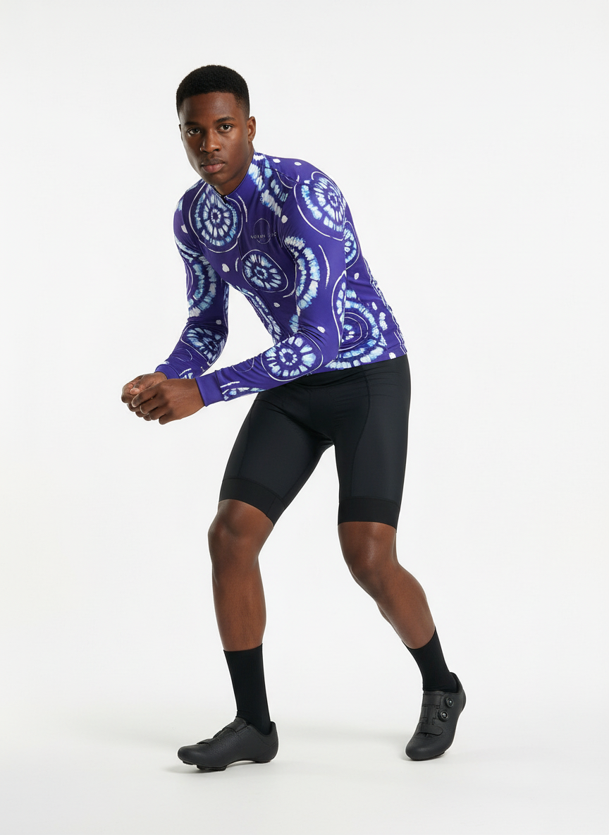 Cycling Sphera Long Sleeve Jersey – Aero Fit Geometric Sphere Design Modern | Nomad Vélo