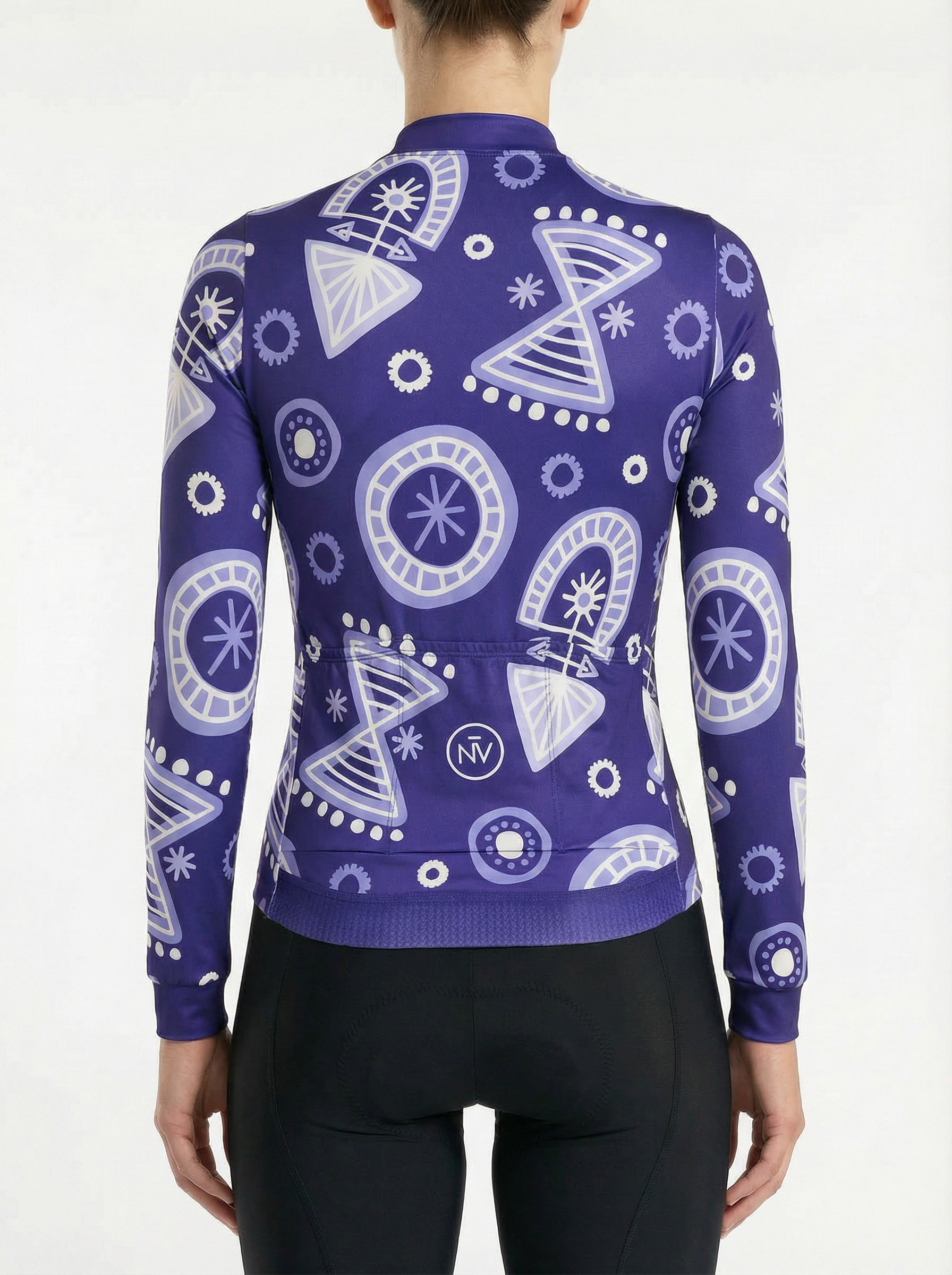 Cycling Clock Long Sleeve Jersey – Aero Fit Time Graphic Design Modern | Nomad Vélo