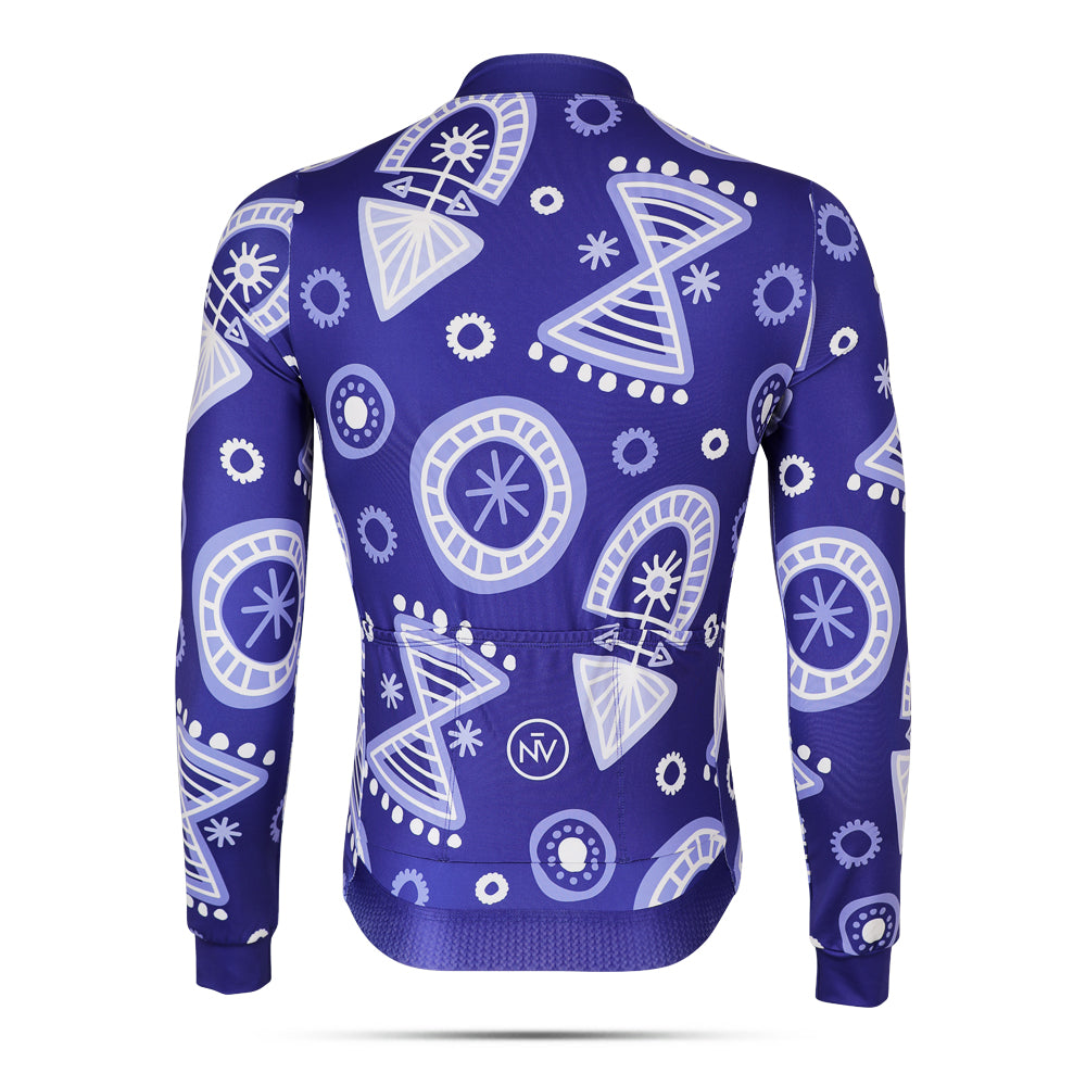 Cycling Clock Long Sleeve Jersey – Aero Fit Time Graphic Design Modern | Nomad Vélo