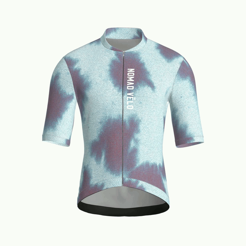 Tie-Dye Blue Jersey – Cycling Short Sleeve Race Fit