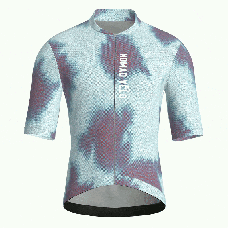 Tie-Dye Blue Jersey – Cycling Short Sleeve Race Fit