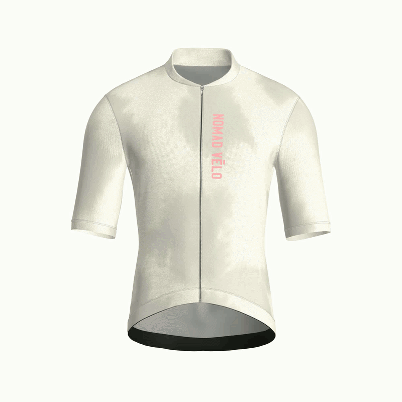 Tie-Dye Cream Jersey – Cycling Short Sleeve Race Fit