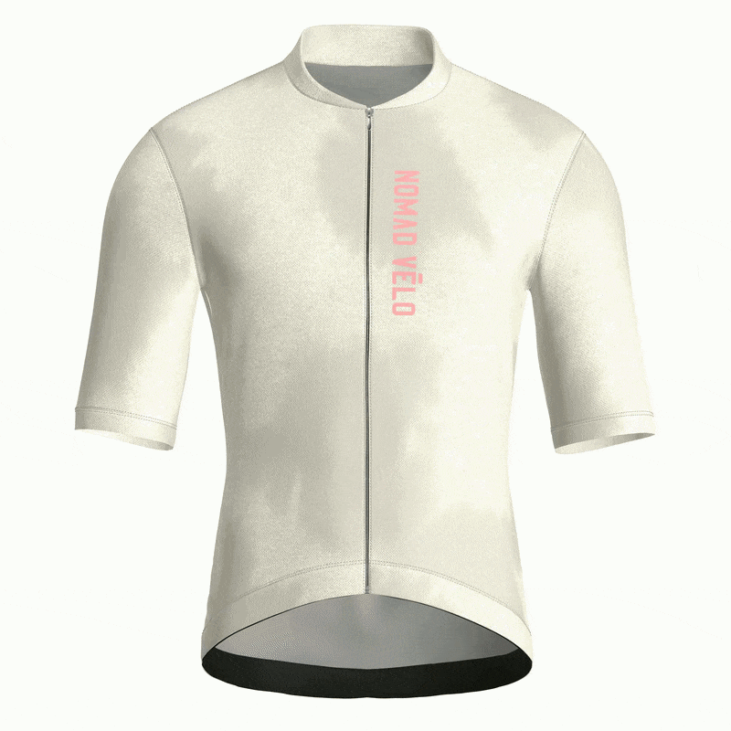 Tie-Dye Cream Jersey – Cycling Short Sleeve Race Fit