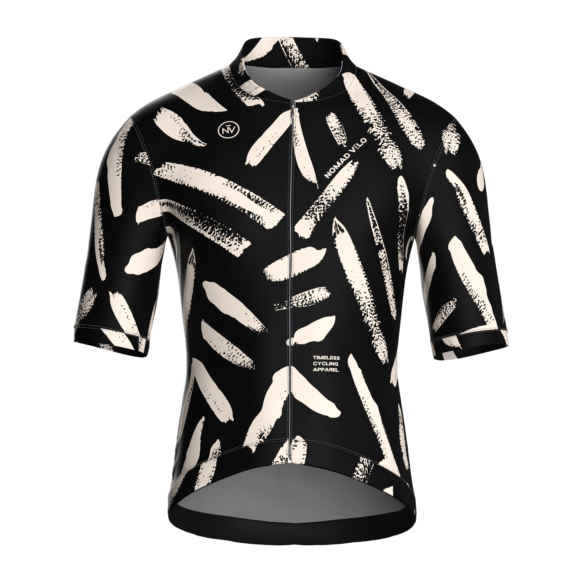 Brushstroke Black Jersey – Cycling Short Sleeve Race Fit