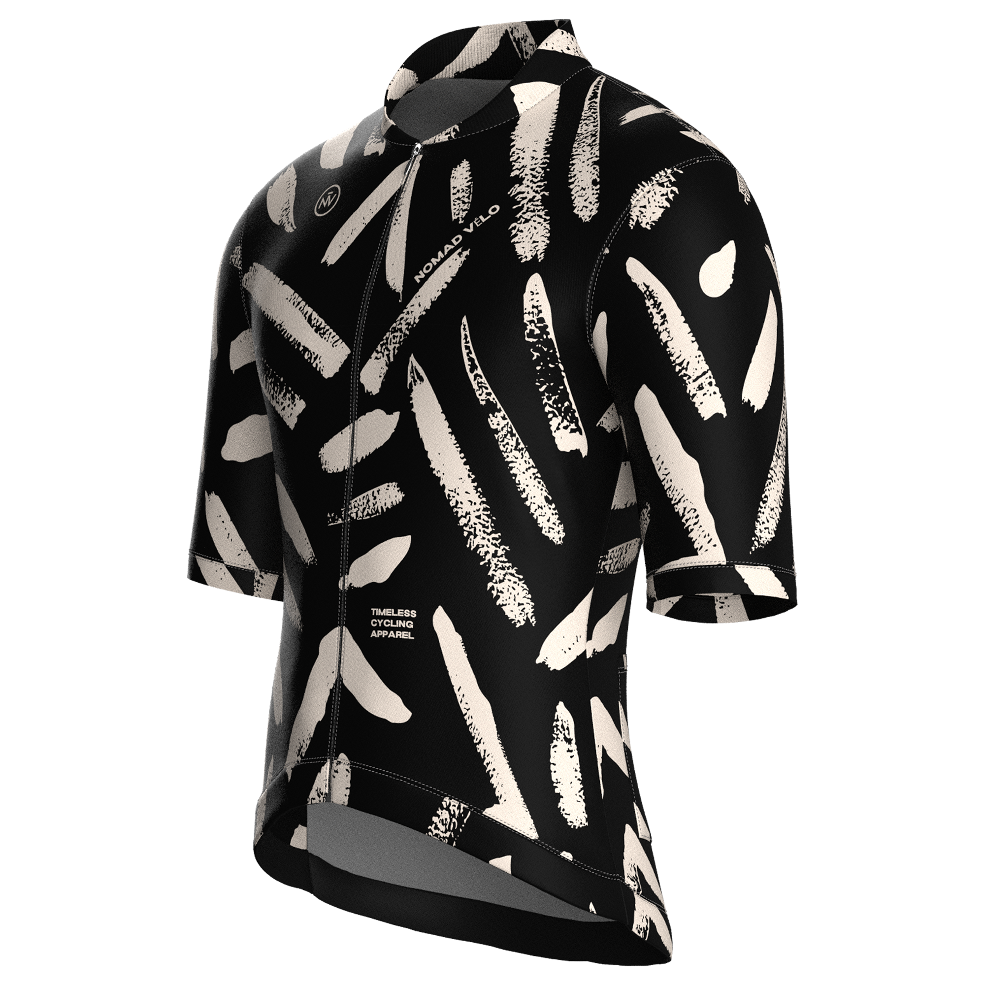 Brushstroke Black Jersey – Cycling Short Sleeve Race Fit