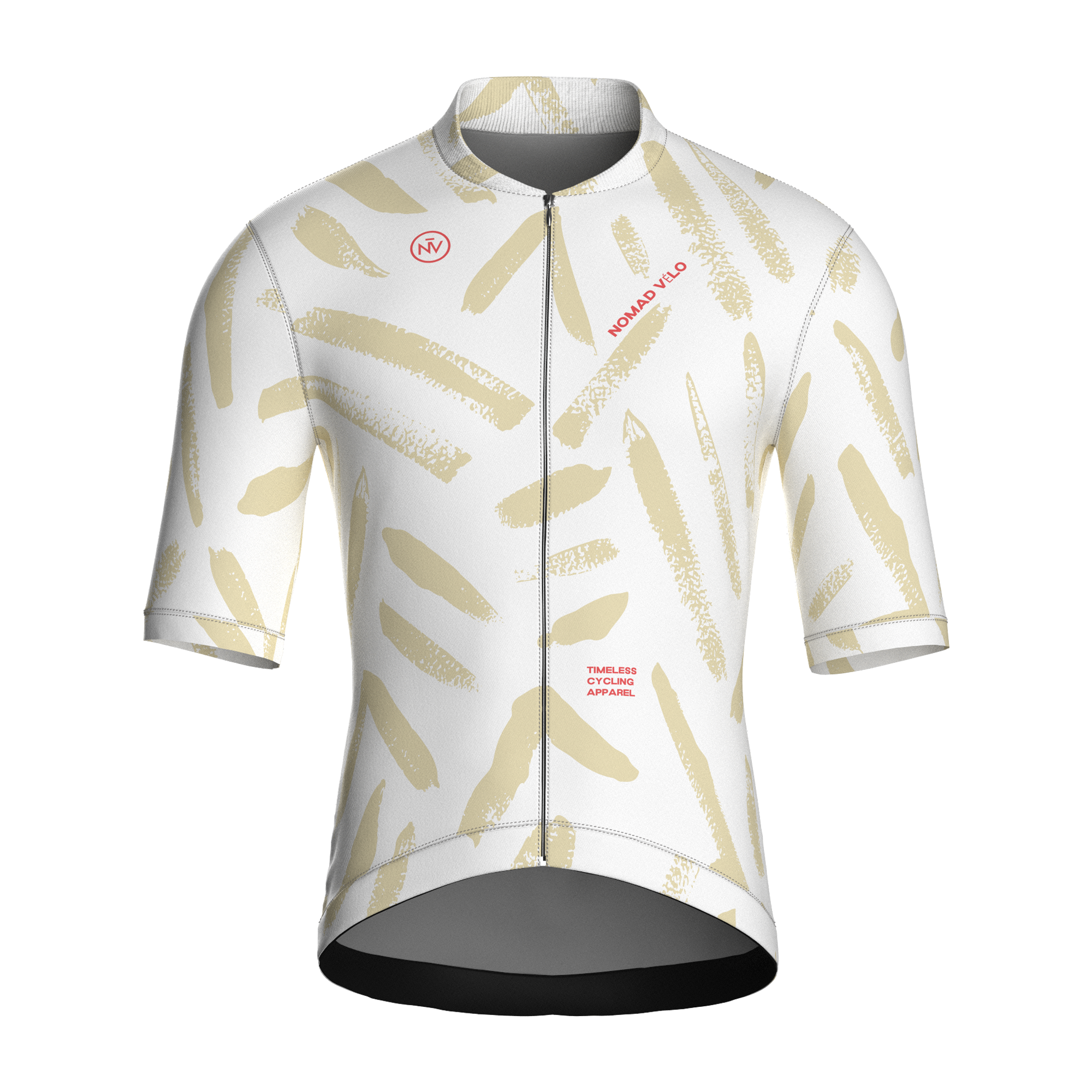 Brushstroke White Jersey – Cycling Short Sleeve Race Fit