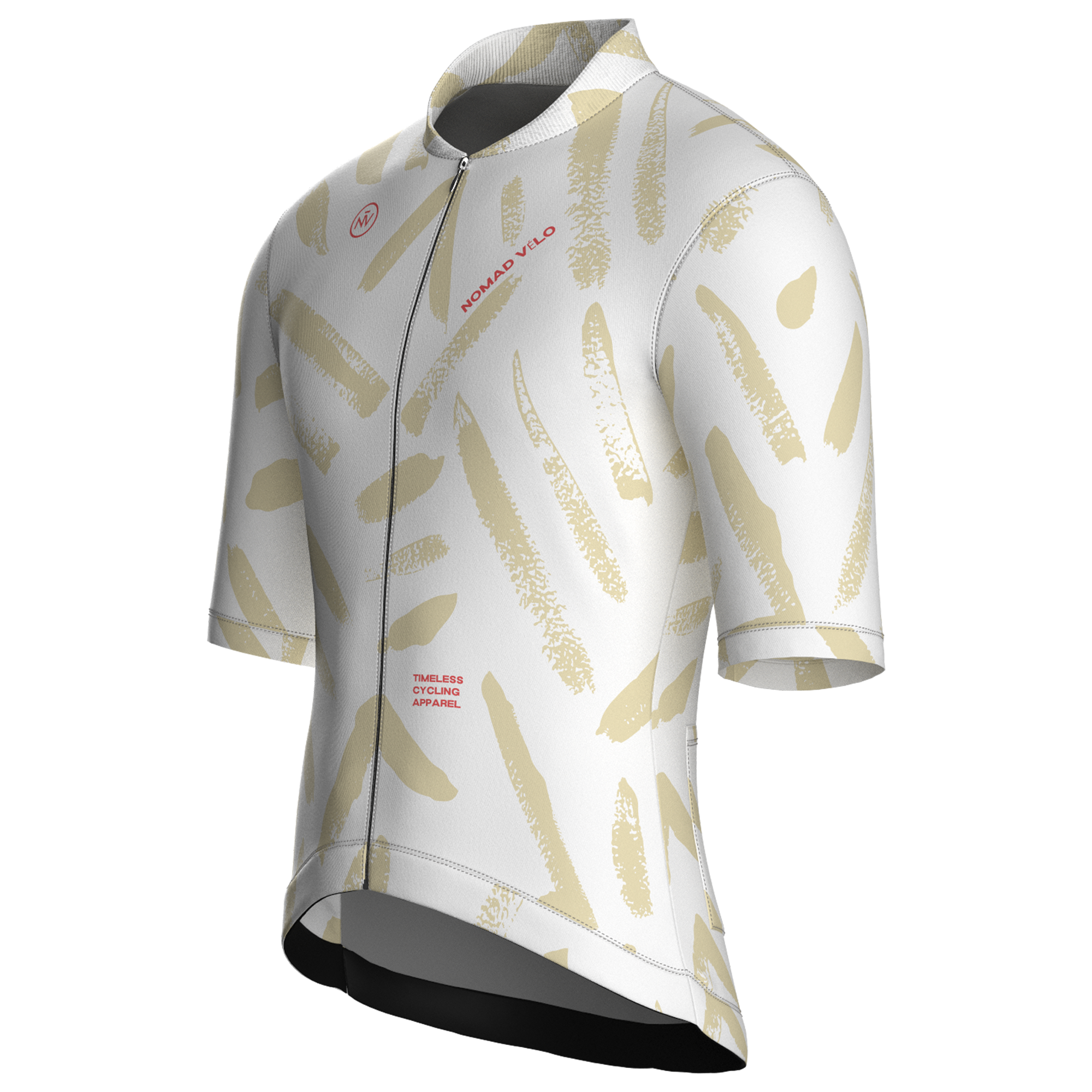 Brushstroke White Jersey – Cycling Short Sleeve Race Fit