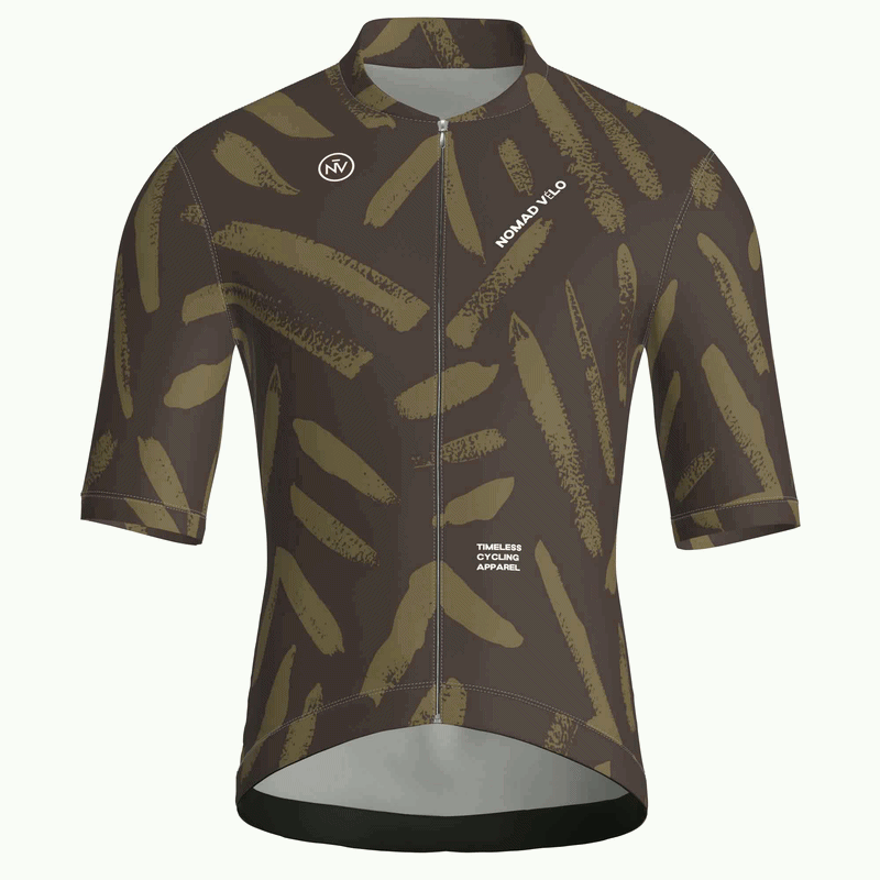 Brushstroke Olive Jersey – Cycling Short Sleeve Race Fit