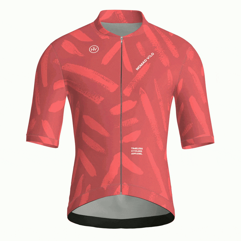 Brushstroke Red Jersey – Cycling Short Sleeve Race Fit