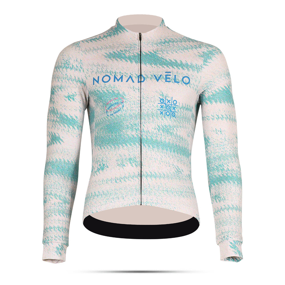 Cycling Nature Long Sleeve Jersey – Aero Fit Green Organic Design Outdoor | Nomad Vélo