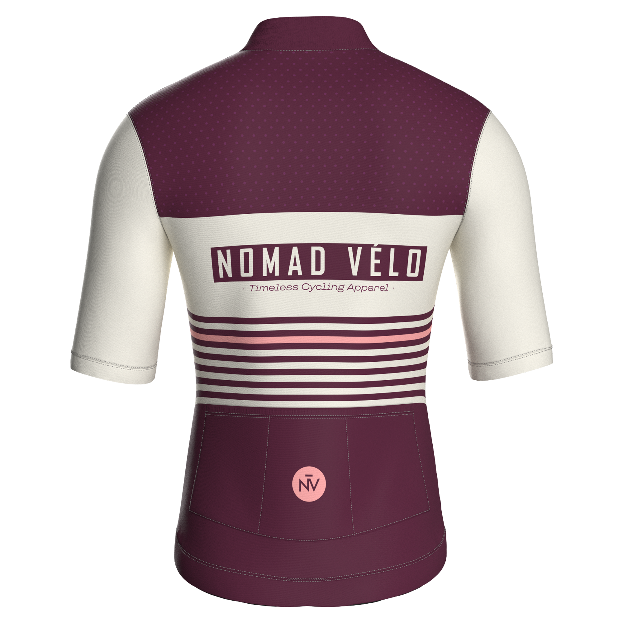 Retro Stripe Burgundy Jersey – Cycling Short Sleeve Race Fit