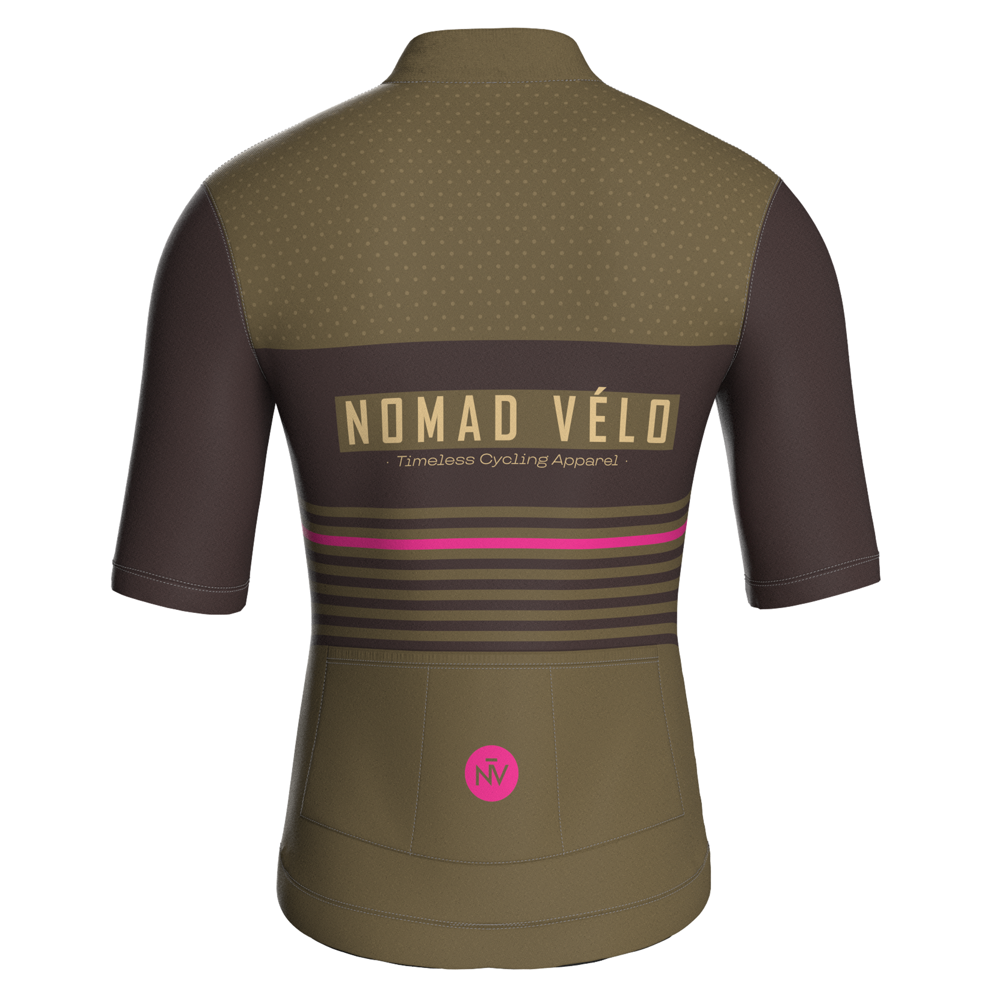 Retro Stripe Khaki Jersey – Cycling Short Sleeve Race Fit