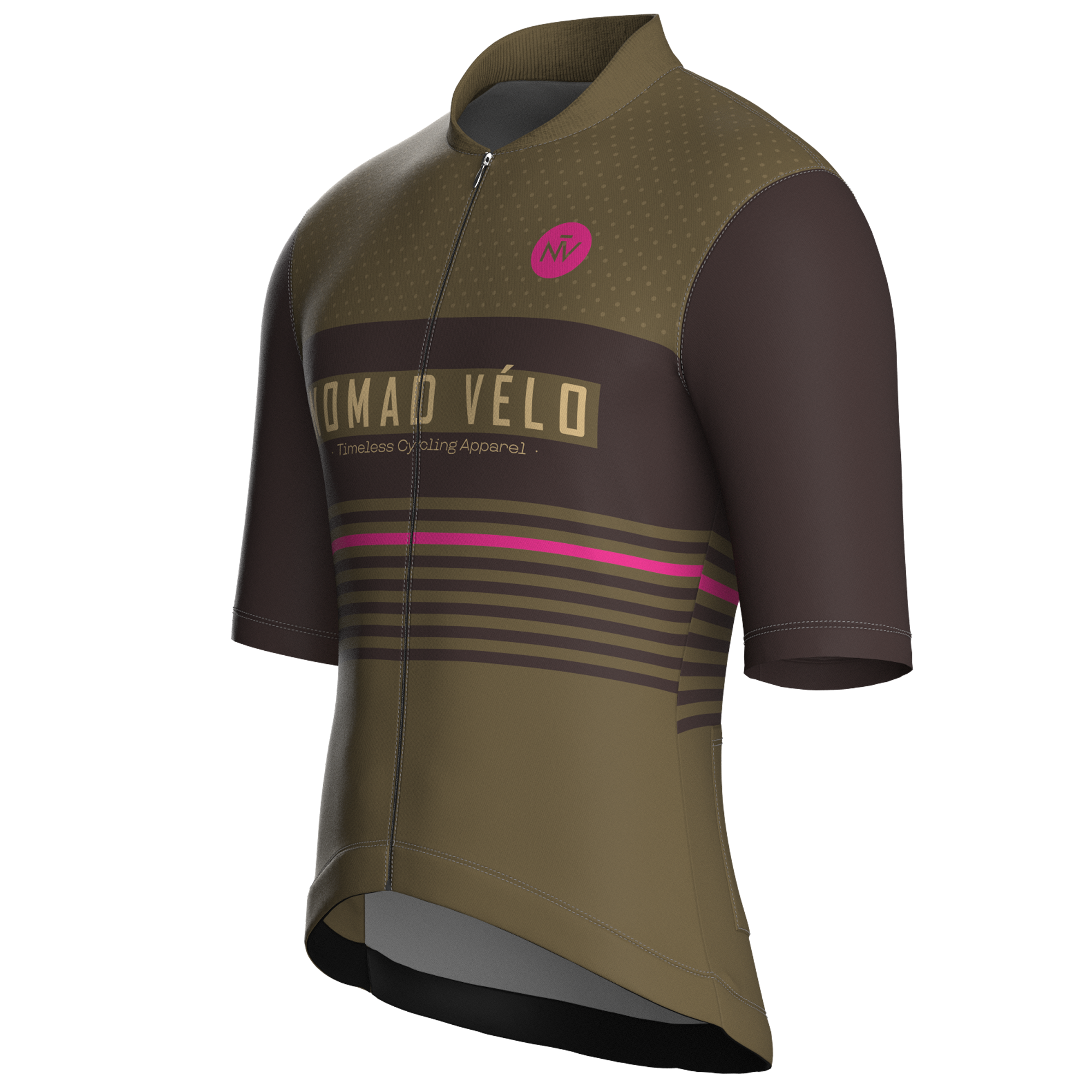 Retro Stripe Khaki Jersey – Cycling Short Sleeve Race Fit