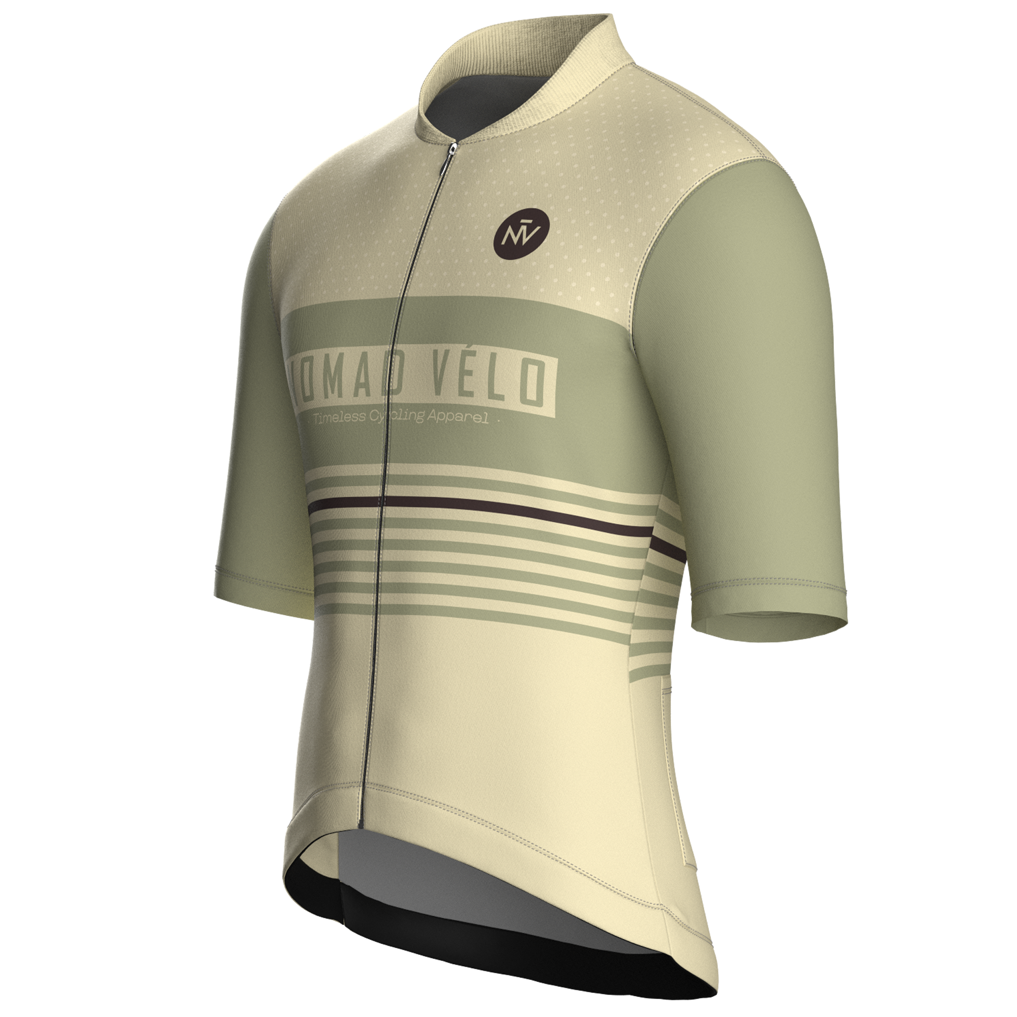 Retro Stripe Sand Jersey – Cycling Short Sleeve Race Fit Road Training | Nomad Vélo
