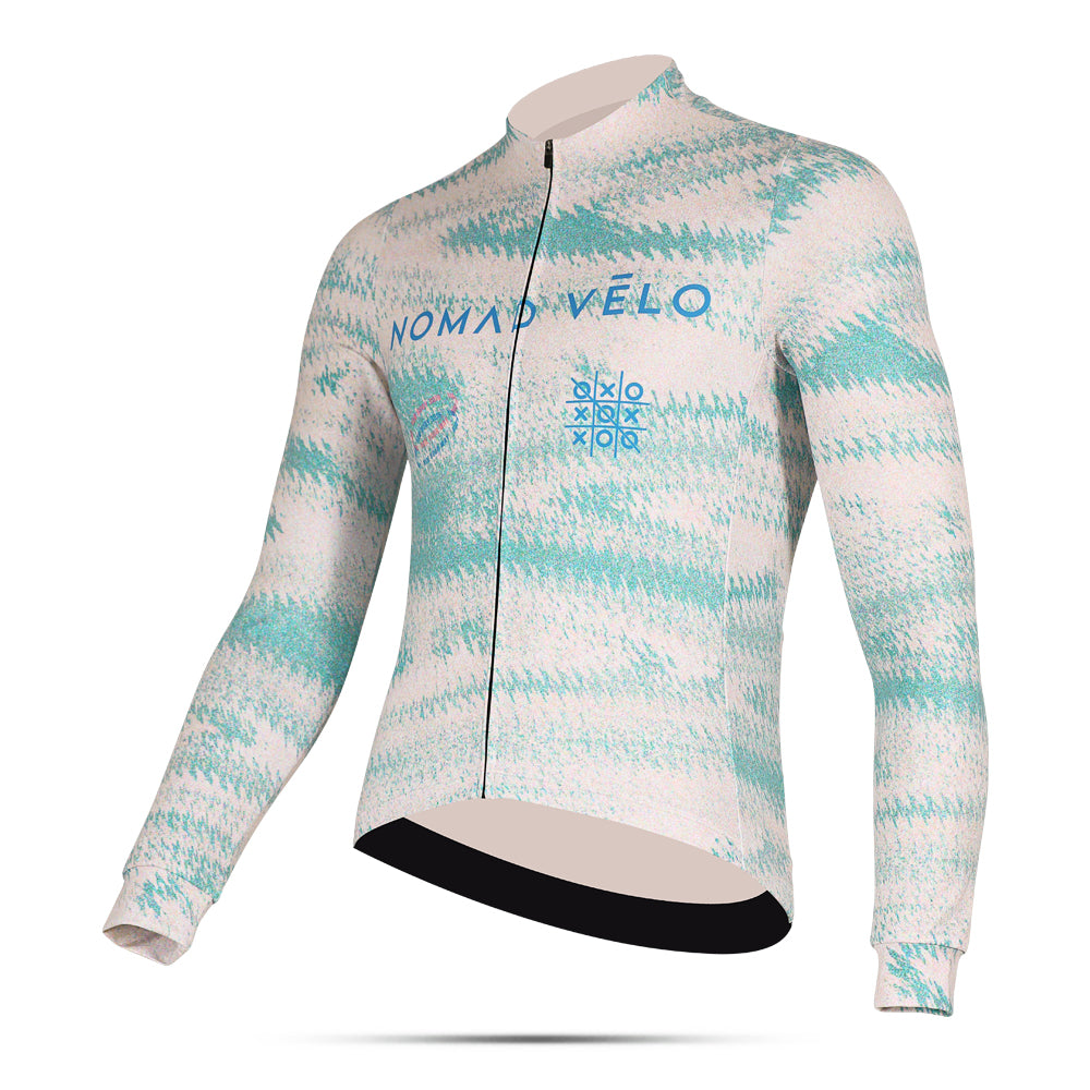 Cycling Nature Long Sleeve Jersey – Aero Fit Green Organic Design Outdoor | Nomad Vélo