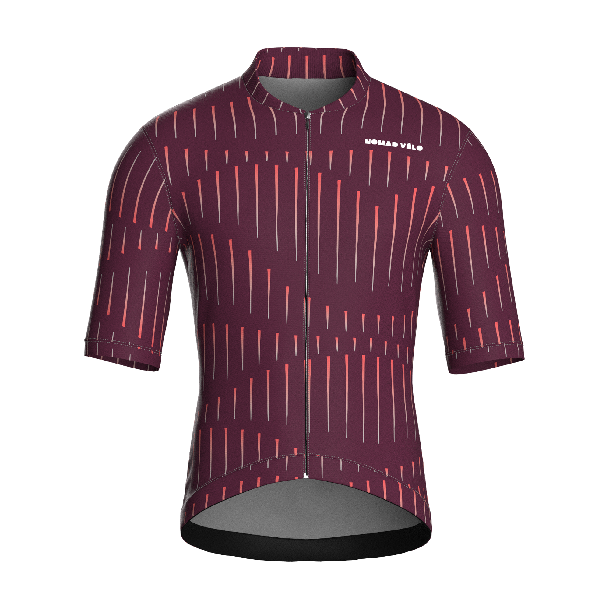 Pinstripe Burgundy Jersey – Cycling Short Sleeve Race Fit