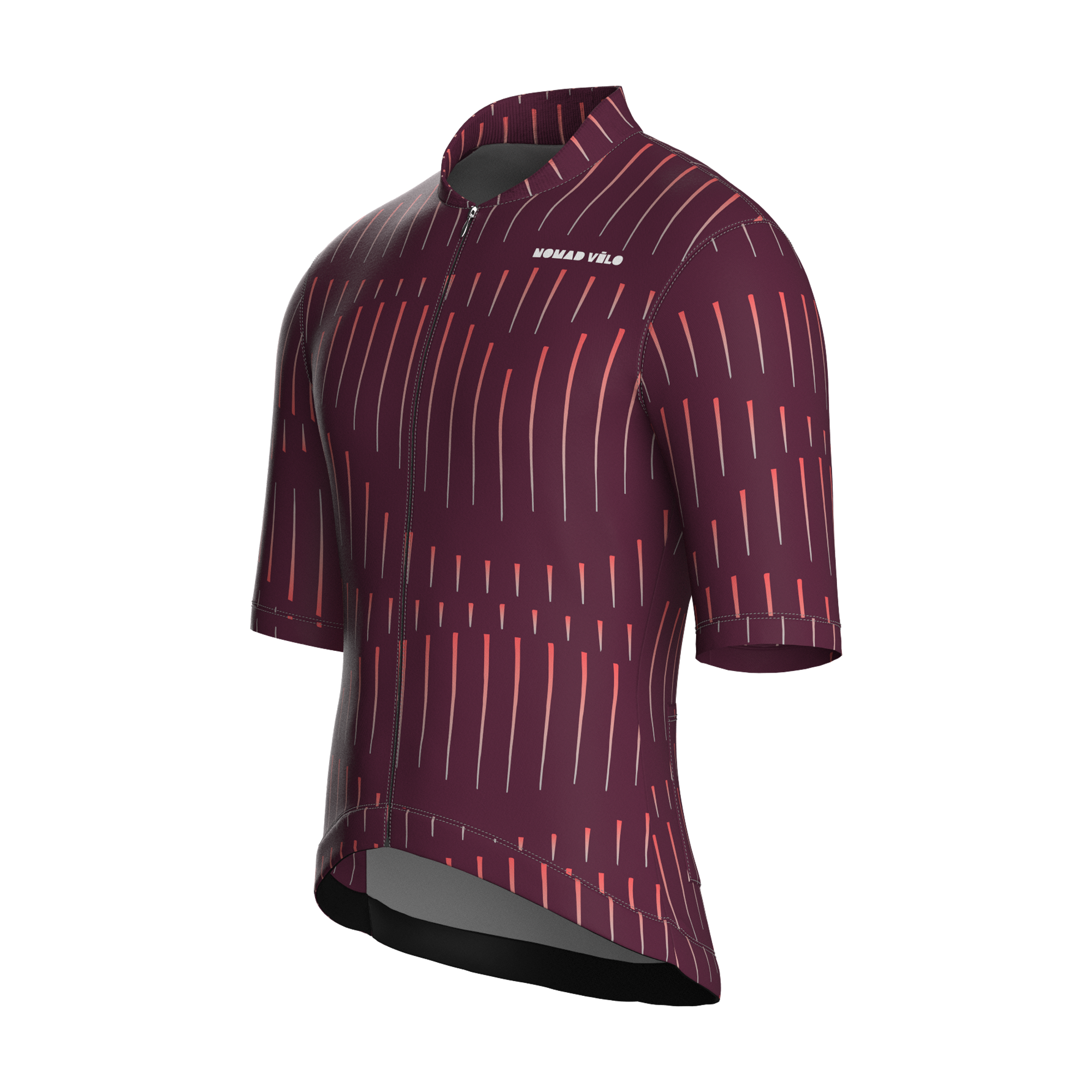 Pinstripe Burgundy Jersey – Cycling Short Sleeve Race Fit