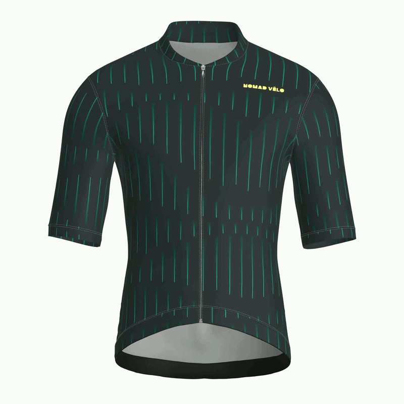 Pinstripe Green Jersey – Cycling Short Sleeve Race Fit