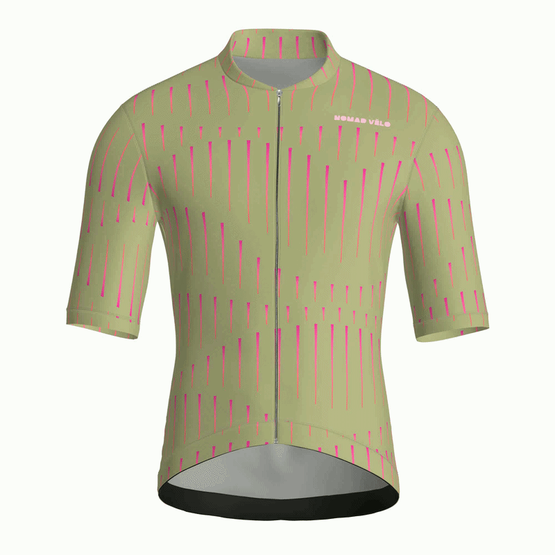 Pinstripe Olive Jersey – Cycling Short Sleeve Race Fit