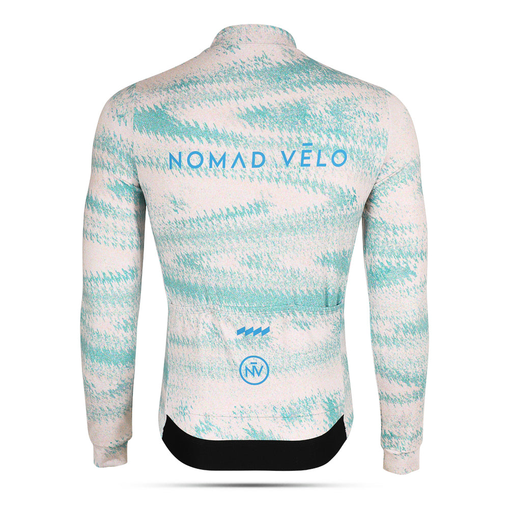 Cycling Nature Long Sleeve Jersey – Aero Fit Green Organic Design Outdoor | Nomad Vélo