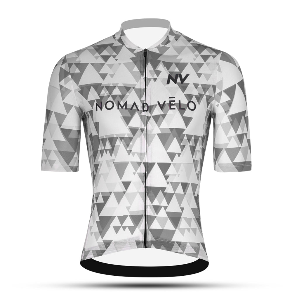 Grey Aero Cycling Jersey for Fast Rides - Geometric Jersey