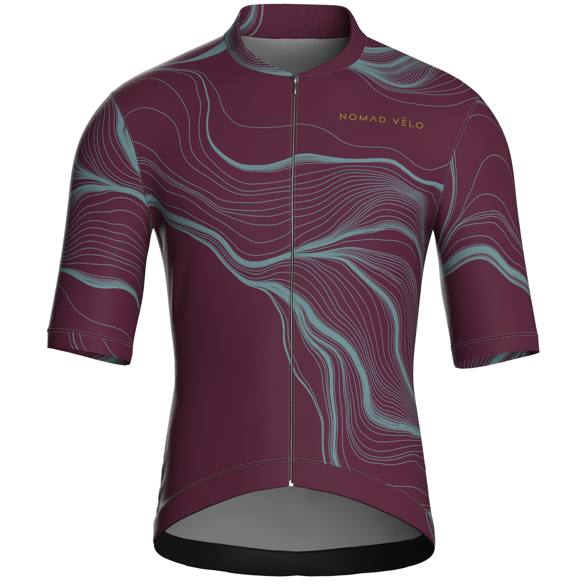 Contour Burgundy Jersey – Cycling Short Sleeve Race Fit
