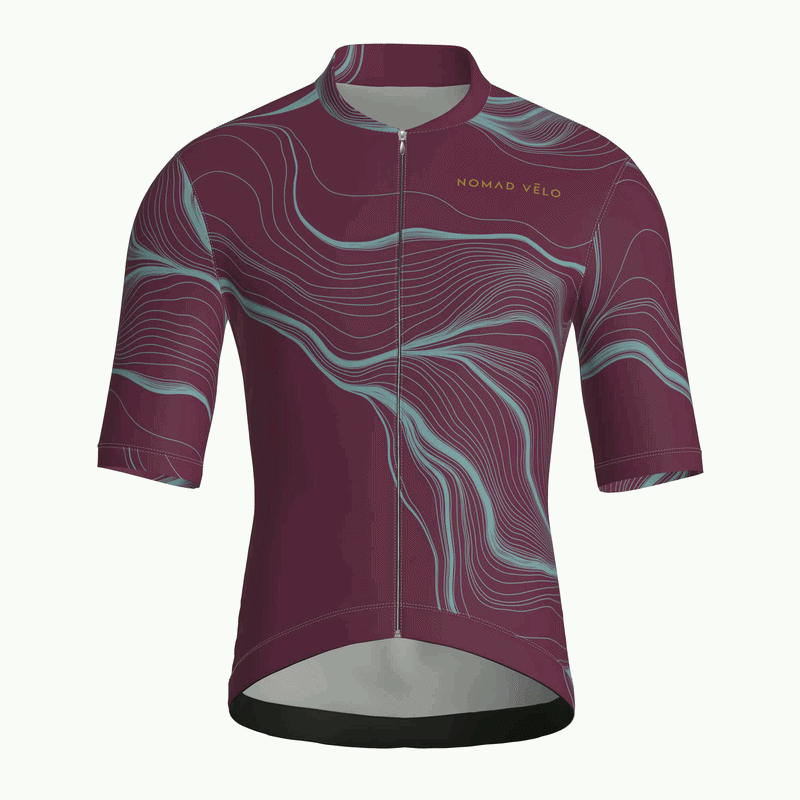 Contour Burgundy Jersey – Cycling Short Sleeve Race Fit