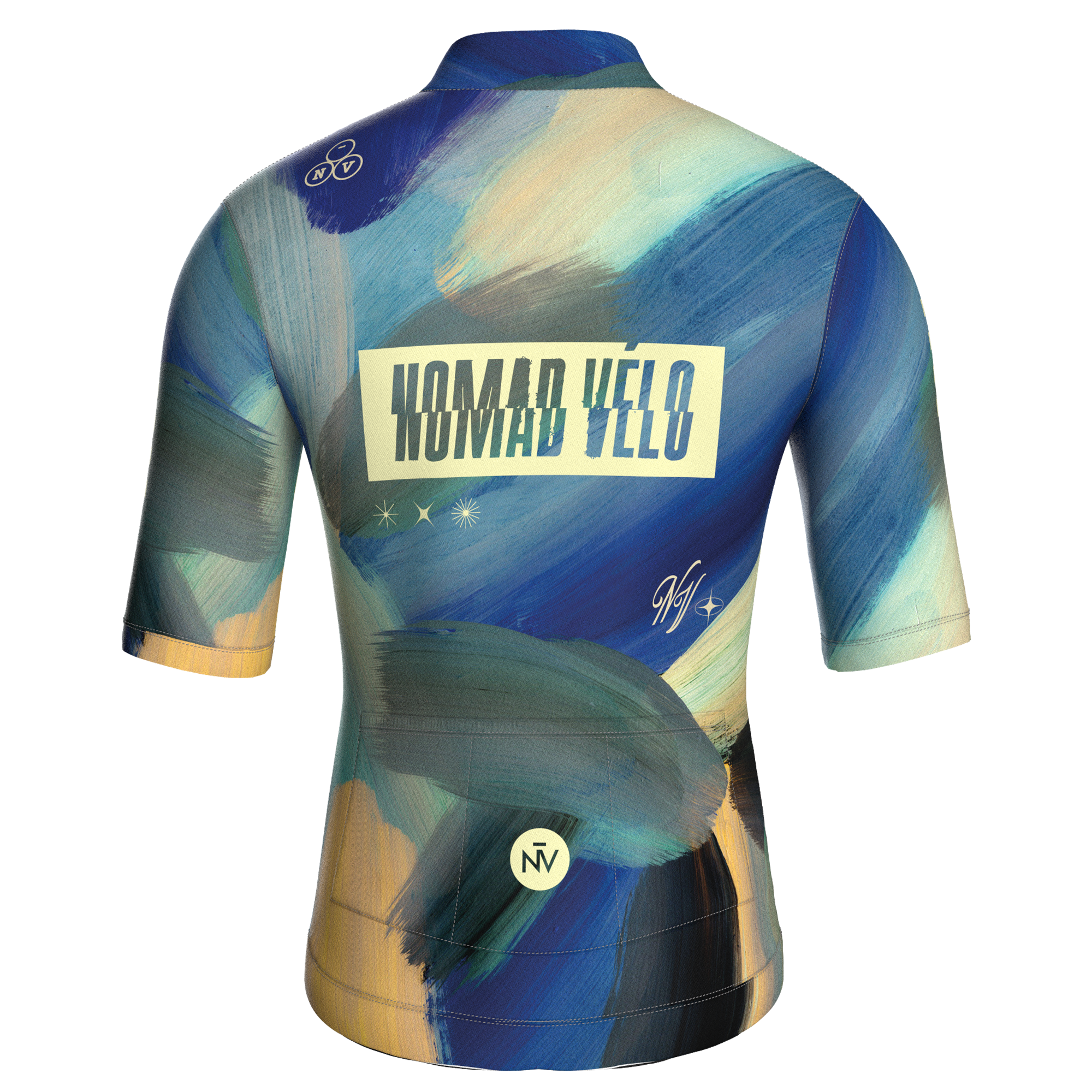 Painterly Blue Jersey – Cycling Short Sleeve Aero Fit Sublimated Artwork