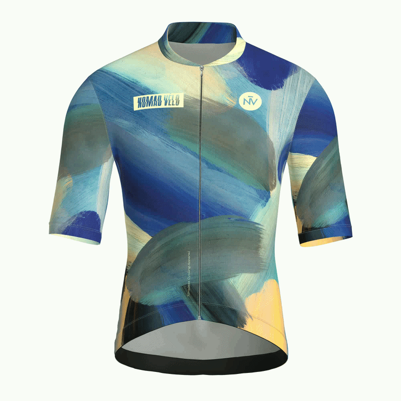 Painterly Blue Jersey – Cycling Short Sleeve Aero Fit Sublimated Artwork