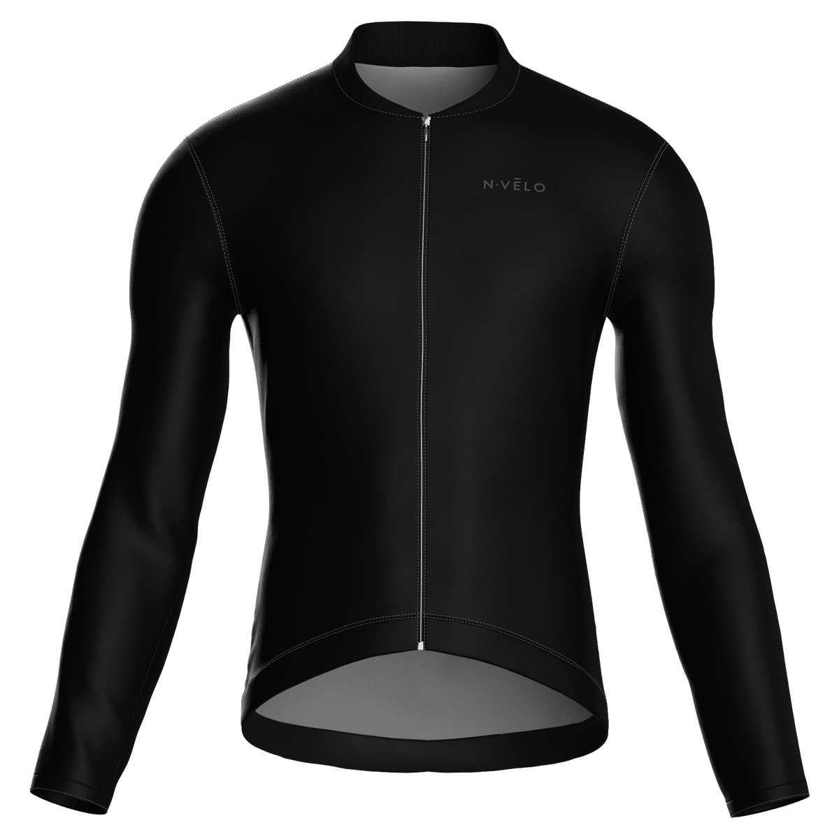 Pure Black Jersey – Cycling Long Sleeve Race Fit