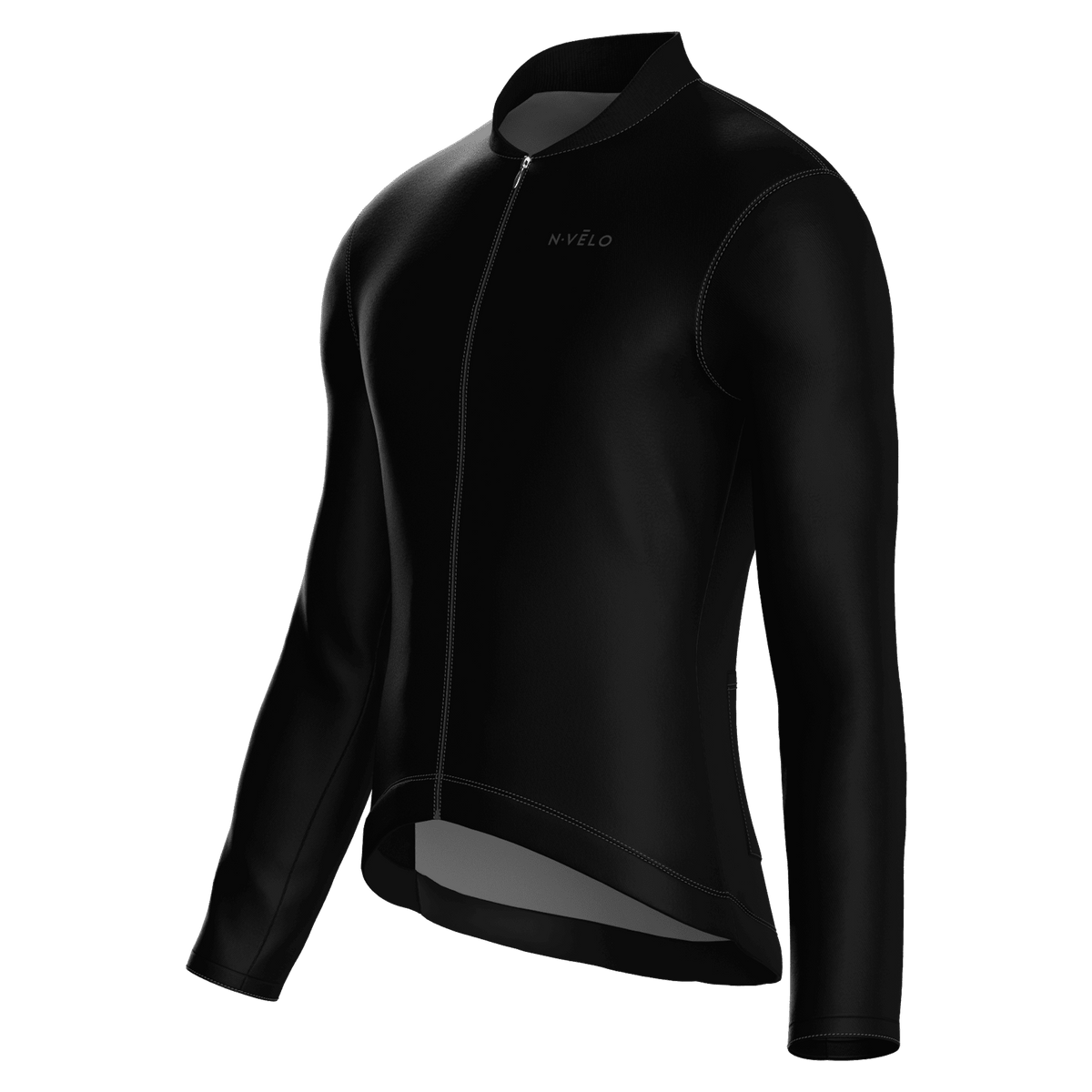 Pure Black Jersey – Cycling Long Sleeve Race Fit