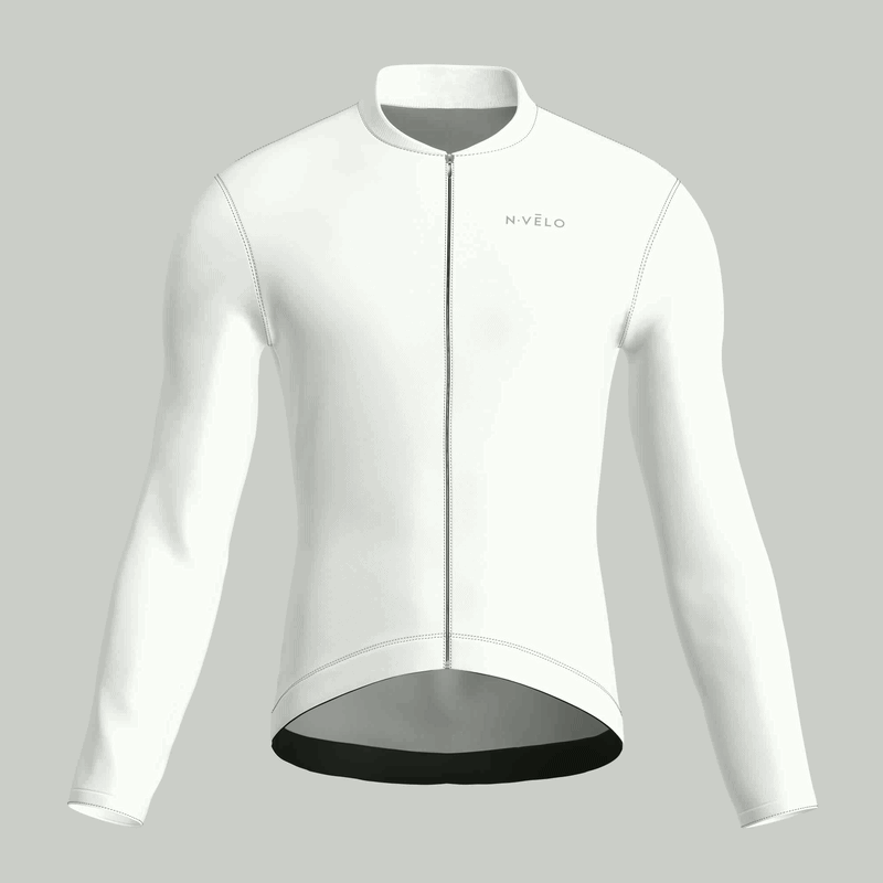 Pure White Jersey – Cycling Long Sleeve Race Fit