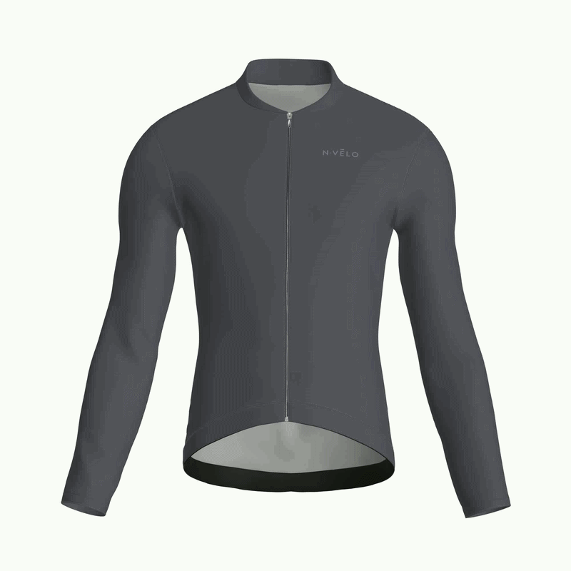 Pure Graphite Jersey – Cycling Long Sleeve Race Fit
