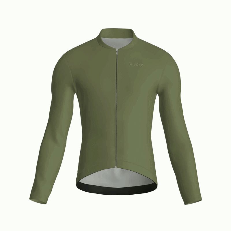 Pure Olive Jersey – Cycling Long Sleeve Race Fit